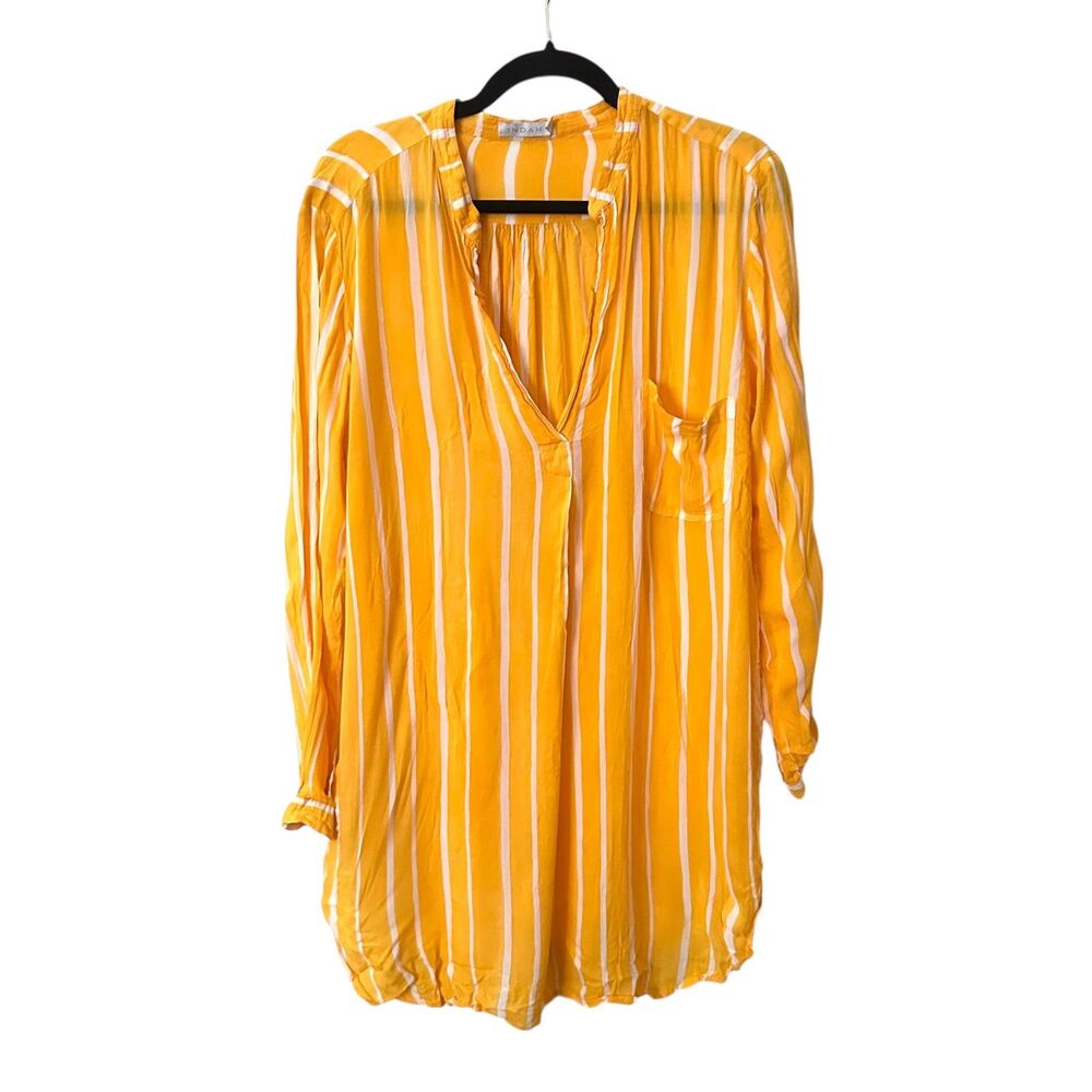 INDAH Striped Long Sleeve Tunic Yellow‎ Small - Picture 2 of 4
